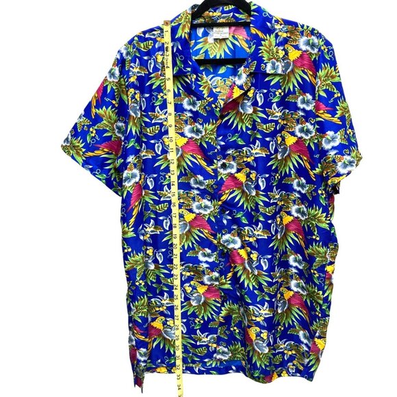 Island Shirtworks Men's Shirt, Size Large, Hawaiian Tropical Birds White Lotus - Picture 7 of 9